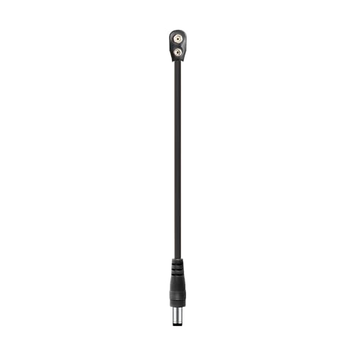 AZOR Guitar Pedal Power Cable | 9V Battery Clip Converter for Effects Pedals | 6-Pack Snap Connector Cables | Durable & Universal Compatibility | Black