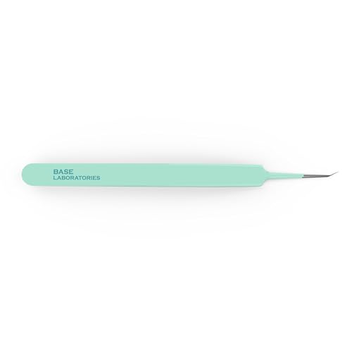 Base Labs Ingrown Hair Tweezers Set – 2 Pack Precision Tweezers for Ingrown Hair Removal, Curved & Pointed Tip Stainless Steel Tweezers with Protective Case for Razor Bumps, Splinters & Facial Hair - size: 2 Count (Pack of 1)