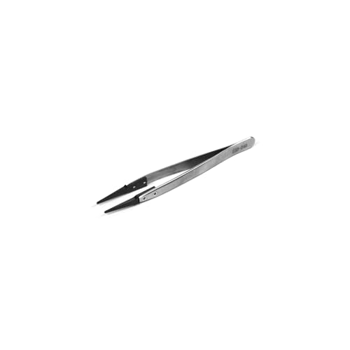 Utoolmart ESD-249 Precision Anti-Static Carbon Fiber Tweezers Stainless Steel Tweezers for Craft Jewelry Electronics 1 pcs - color: 1pcs, size: ESD-249