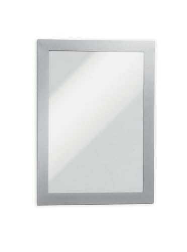 Durable Duraframe Sign Holder, Self-Adhesive, Silver, Half-Letter, 2 Pack - color: Silver, size: Half-Letter, 5-1/2" x 8-1/2"