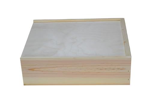 Wooden 3 Bottle Large Slide Top Box, Inside Dimensions 14 x 12 x 4″