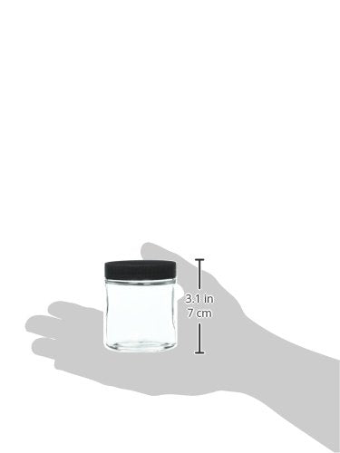 Qorpak GLC-01629 Clear Straight Sided Round Jar with 58-400 Polypropylene Cap and PTFE Disc, 4 oz (Pack of 24)