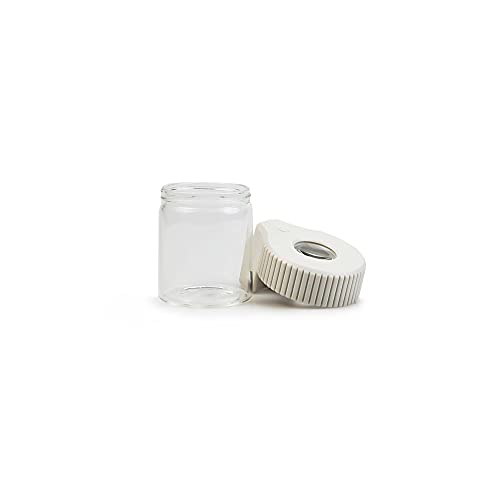 Magnifying Viewing Jar with LED Light, Airtight Transparent Glass Storage Jars, Rechargeable LED Lit Lid Container (White) - color: White