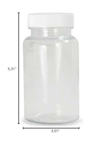 Qorpak PLC-06877 Clear PET Packer Bottle with 45-400 White Polypropylene SturdeeSeal Polyethylene Foam Lined Cap, 16oz Capacity, 78mm OD x 135mm Height (Case of 140)