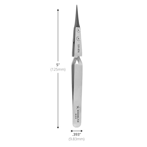 Excelta 159-RTN Replaceable Carbon Fiber Tip Tweezers Cross Action - size: 5", style: Reverse Action Very Fine Tips