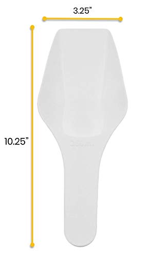 EISCO 6PK Scoops, 250ml (8.5oz) - Polypropylene Plastic - Flat Bottom - Excellent for Measuring & Weighing - Autoclavable