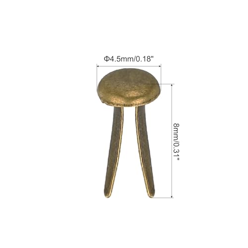 PATIKIL Brads for Paper Crafts, 150 Pcs Bronze Metal Paper Fasteners Round Head Mini Brads Split Pins Paper Crafting Supplies for DIY Craft Project Scraping Book, 8 mm - color: Bronze, size: 8mm