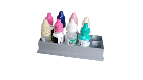 Znet3D Eye Drop Bottles Organizer & Storage – 10-Slot Holder (Silver) - color: Silver