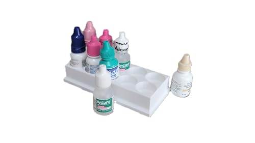 Znet3D Eye Drop Bottles Organizer & Storage – 10-Slot Holder (White) - color: White