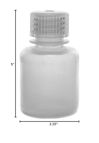 Reagent Bottle, 30ml, Narrow Neck, Rigid Autoclavable Polypropylene - Eisco Labs - size: 1 Ounces