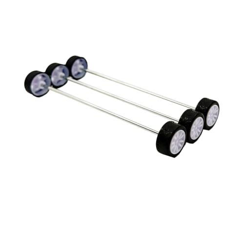 8PCS Toy Car Wheel RC Car Rubber Tire Wheel with Metal Shaft Axles for RC Car Truck Robot DIY Model Car Building Parts (2x18mm) - style: 2x18mm