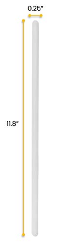 EISCO 12PK Polypropylene Stirring Rods, 11.8" - Rounded Ends, 7mm Diameter - Excellent for Laboratory or Home Use - Chemical & Heat Resistant Plastic