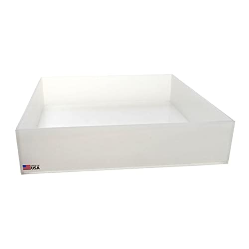 109914 Polyethylene (HDPE) Heavy Duty Rectangular Lab Tray, 16" Length x 20" Width x 4" Depth
