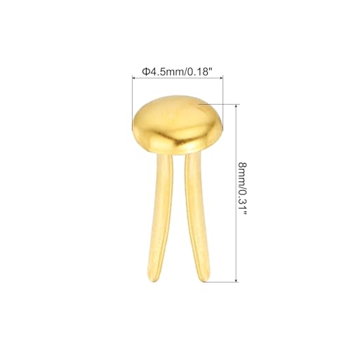 PATIKIL Brads for Paper Crafts, 150 Pcs Gold Metal Paper Fasteners Round Head Mini Brads Split Pins Paper Crafting Supplies for DIY Craft Project Scraping Book, 8 mm - color: Gold, size: 8mm