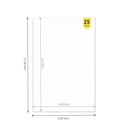 25-Pack 8.5 x 11 Inch Document-Toploaders - Premium Document Topload Holders, Crystal Clear Document Top loaders, Hard Plastic Page Sheet Protectors for Photos, Prints, Menu Covers and Work Papers - size: 25ct 8.5" x 11" Document Toploader
