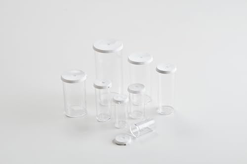 Caplugs CVV-50 CVV Series – Plastic Vial, 30 Pack, Natural Clear PP with White Cap, Vial Size 5 Drams, 0.63 Fl. Oz. Reusable Container, Sample Storage, Packaging, Display, Laboratory (ZCVV50ASMQ2)
