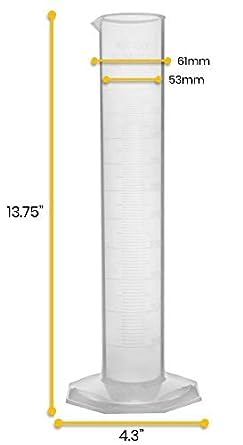 Eisco Plastic Graduated Cylinder, Measuring Cylinder, Autoclavable, 500ml