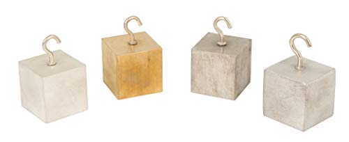 EISCO Density Cubes Set with Hooks - Includes 4 Metals - Brass, Lead, Aluminum & Steel - 1.25" (32mm) Sides - for use with Density, Specific Gravity Activities