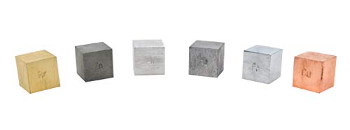 Eisco Density Cubes Set, Metal Cubes for Science, Density Kit, 0.4", 6 Pc - size: 10mm (0.4")
