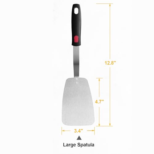 Stainless Steel Flexible Spatula, Thin Metal Turner, X' Large Solid - size: X' Large