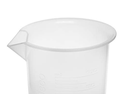 EISCO Plastic Beaker, Graduations, Premium Polypropylene Labs, 5 mL and 100 mL, 12 Piece