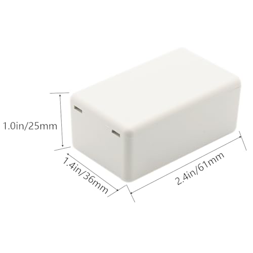 Zulkit 5Pcs Project Boxes ABS Plastic Electrical Project Power Case Small Junction Box White 2.4 x 1.42 x 0.98 inch (61 x 36 x 25 mm) - color: 5 PCS, size: 2.4" x 1.42" x 0.98"