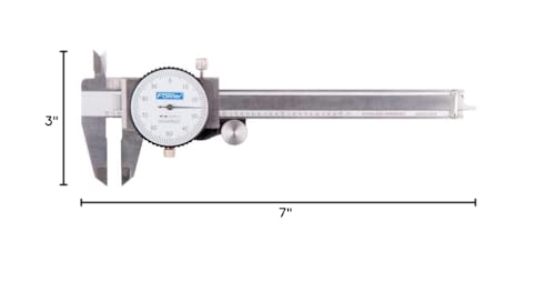 Fowler Dial Caliper with Range Shockproof (White Dial), Silver, 4 to 4.9 Inches (520087041) - color: White, size: 4"
