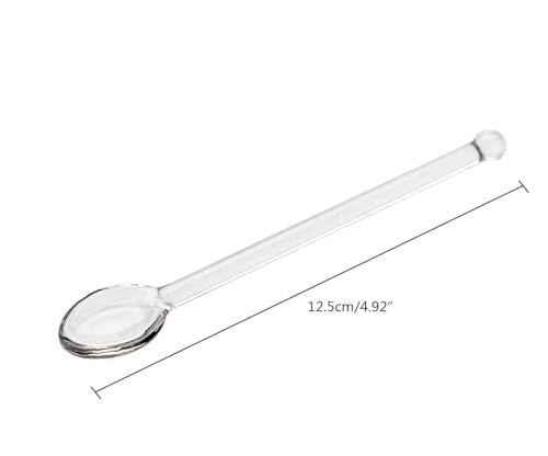 4 Pcs Clear Glass Teaspoons Set Long Handle Stirrers