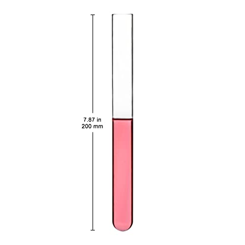 XCD Borosilicate Glass Test Tubes, 20 mm O.D. x 200 mm Length, Cylindrical Bottom and Flared Top Lip for Lab Heating and Reactions, 20-Pack - size: 20x200 mm