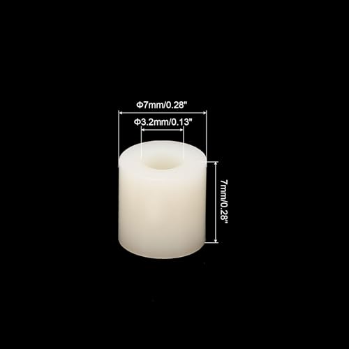 PATIKIL M3 Electrical Outlet ABS Spacers, 120 Pcs 3.2mm ID, 7mm OD, 7mm Length Washer Spacer Assortment Plastic Round Without Threaded,Switch and Receptacle Spacers for M3 Screws - size: 3.2mm ID x 7mm OD x 7mm Length