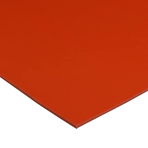Exactly Rubber - Commercial Grade Silicone Sheet, 60A Durometer Silicone Mat, -80 to 450°F Temperature Resistant Rubber Mat, Rubber Sheet with 350% Elongation, Made in The USA, 1/16 x 3" x 9", Red - color: Red, size: 1/16 x3 x9