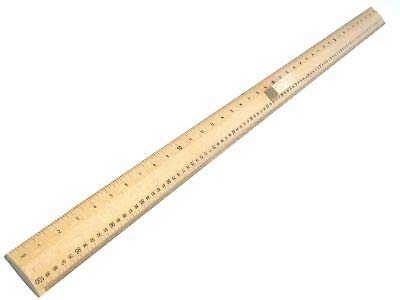 Wooden Rule 1 Meter Yard Stick Ruler Imperial & Metric Measurements mm cm inches Markings Hardwood School Office Tailors Bench with Handle for Easy Measuring (1 Meter Ruler)