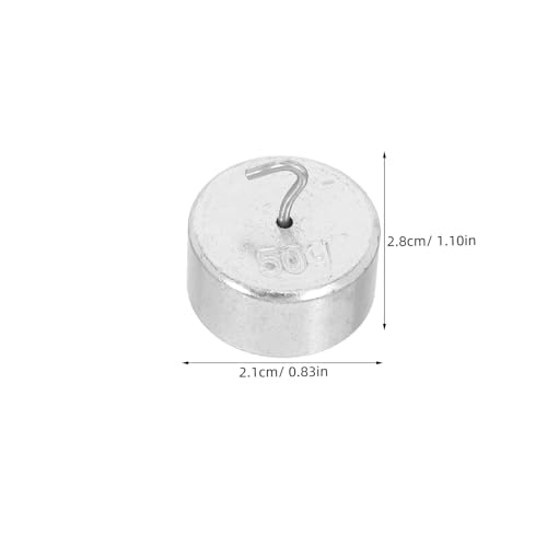 PRETYZOOM 10pcs Hooked Weights: Calibration Gram Mass - Precision Lab Weights Science Experiments Physics Laboratory Work, 50g Each - size: 2.80X2.10X2.10CM