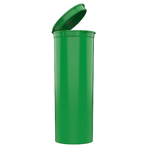Dragon Chewer 60 Dram CR Plastic Packaging Pop Top Containers - Child Resistant Travel Holder Vial Bottles - 75 qty (Green) - color: Green