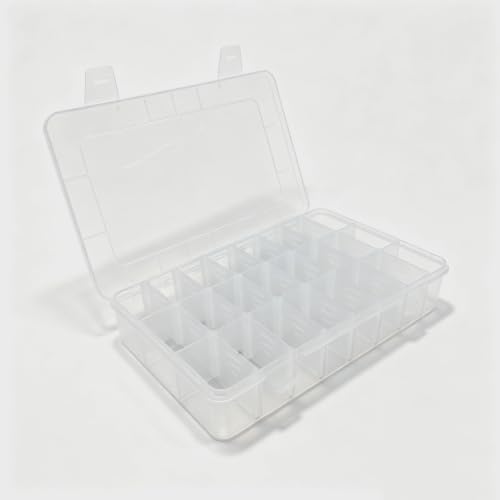24 Compartments Plastic Sorting Box for bolt screw nut Storage Box, - size: Medium