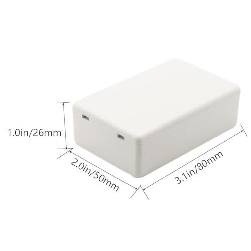 Zulkit 8Pcs Project Boxes ABS Plastic Electrical Project Power Case Small Junction Box White 3.15 x 1.97 x 1.02 inch (80 x 50 x 26 mm) - color: 8 PCS, size: 3.15" x 1.97" x 1.02"