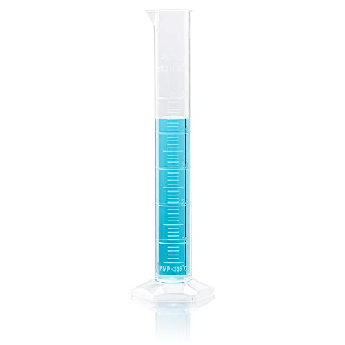Globe Scientific 3705-50 Diamond Essentials PMP Graduated Measuring Cylinder, Class A, Tall Form, 50ml Capacity