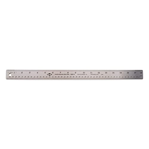 ALVIN Stainless Steel Ruler 18" Model R590-18 Drawing and Design Tool for Students and Professionals, Great for Drafting, Architecture, Engineering, and Art - Stainless Steel Ruler - 18 Inches - style: 18"