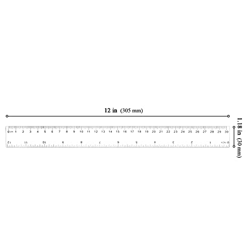 KEILEOHO 200 Pack 12 Inch Clear Plastic Ruler, Bulk Standard/Metric Straight Rulers, Transparent Rulers Measuring Tool for Classroom, Home, Office, Craft Room