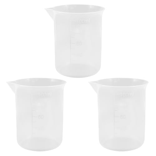 Bivethoi Plastic Beakers, 100ML, 3 Pack - size: 100ml