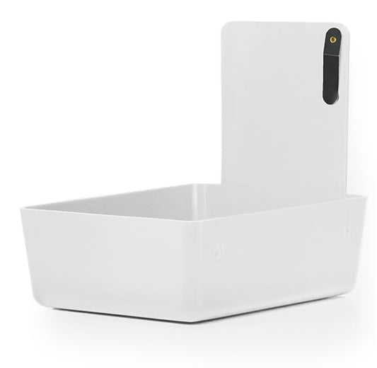 4/Pk Dental Lab Pan with Hanging Bar Strip Plastic Dental Medical Pro Lab Working Pans with Stainless Steel Clip for Notes (White) - color: White
