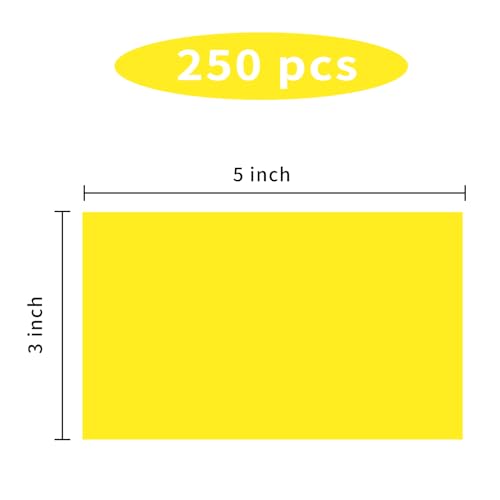 STARLIBOO 3"X5" Rectangle Color Coding Labels, Removable Square Label Inventory Stickers, Permanent Warehouse Moving Box Square Label (250Labels, Yellow) - color: Yellow, size: 3*5 inch