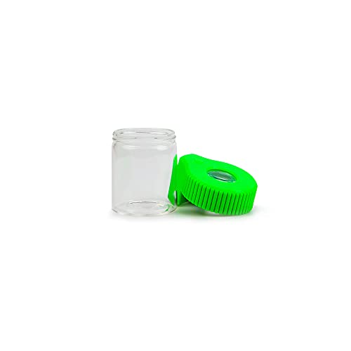 Magnifying Viewing Jar with LED Light, Airtight Transparent Glass Storage Jars, Rechargeable LED Lit Lid Container (Green) - color: Green