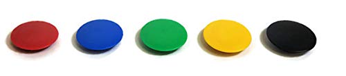 High Powered Magnets for Glass Dry-Erase Boards, Set of 5 Assortment of Colors - color: Mixed