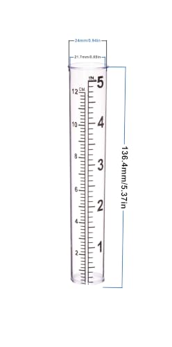 5" Plastic Rain Gauge Replacement Tube for Outdoor Garden Yard Home (Set of 4) - color: Set of 4