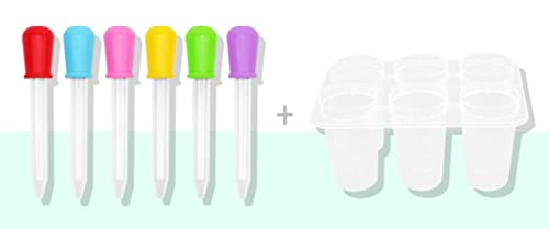 6PCS Liquid Dropper with Holder for Art and Science Class, Paint is not Included.