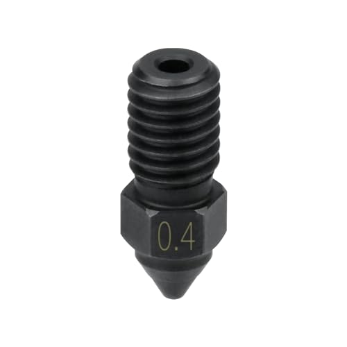 2pcs Ender 3 V3 SE Hardened Steel Nozzles Spider Hotend High Speed Nozzle High Temperature Compatible with Creality Ender 7 / Ender 5 S1 3D Printer Accessories Replament (2X 0.4mm) - size: 0.4mm
