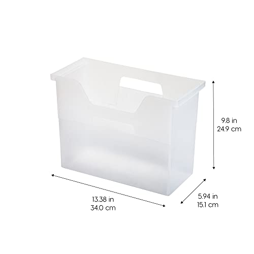 IRIS USA 6-Pack Medium Desktop File Box with Open Lid, Clear - color: Clear, style: Medium Open Top - 6 Pack