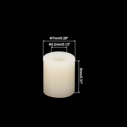 PATIKIL M3 Electrical Outlet ABS Spacers, 120 Pcs 3.2mm ID, 7mm OD, 8mm Length Washer Spacer Assortment Plastic Round Without Threaded,Switch and Receptacle Spacers for M3 Screws - size: 3.2mm ID x 7mm OD x 8mm Length