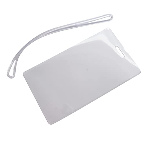Bulk 25 Pack - Heavy Duty 7 Mil Laminating Luggage Tag Pouches - Clear 2 ½ X 4 ¼ Inch Sheets - Hot Thermal Laminate Pouch Bag Tags Kit w/Slot Hole & 6" Loops for I'd Card, Photo Badge by Specialist ID